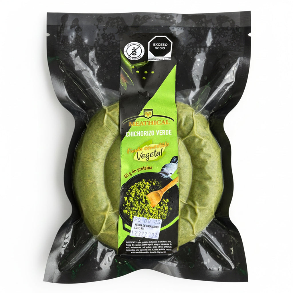 Chorizo Verde Vegano de Chícharo | MEATHICAL