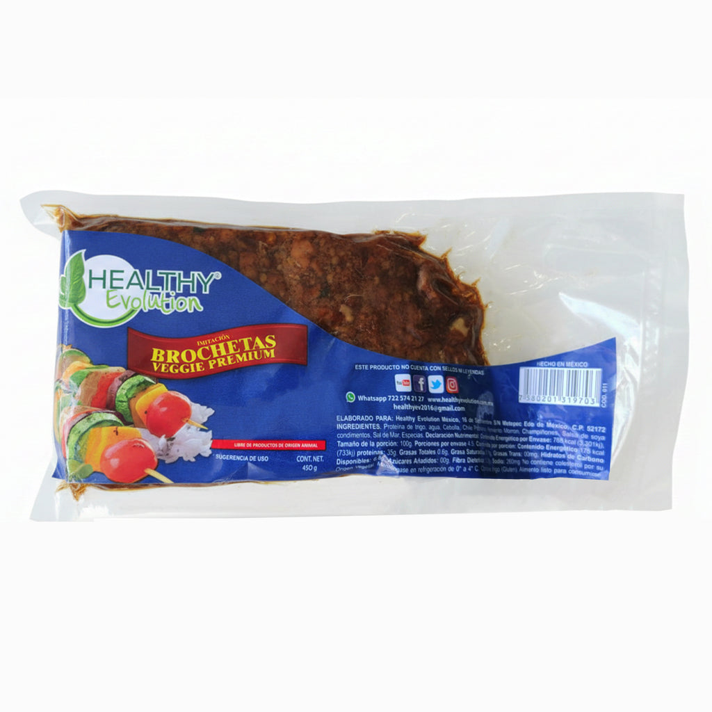 Brochetas Veggie PREMIUM de Seitán | HEALTHY EVOLUTION