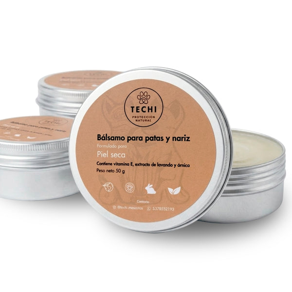 Bálsamo para patitas y nariz de mascotas vegano | TECHI MASCOTAS