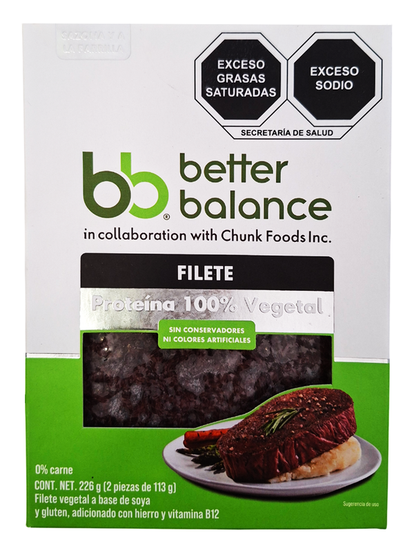Filete Vegetal 100% Base de Plantas ( Soya y Gluten ) Better Balance