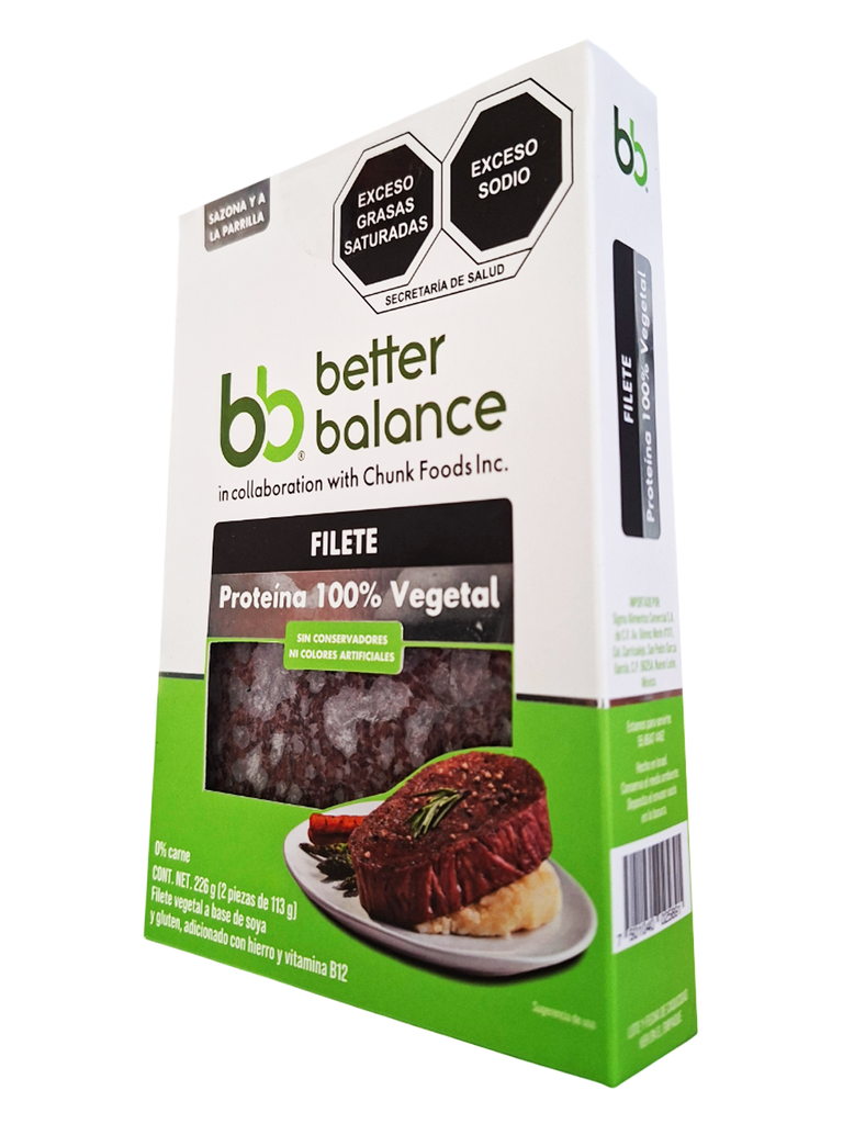 Filete Vegetal 100% Base de Plantas ( Soya y Gluten ) Better Balance