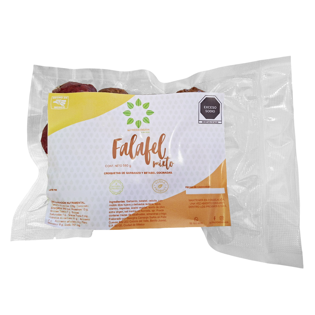 Falafel Mixto de Garbanzo y Betabel Vegano 560g | Ensana