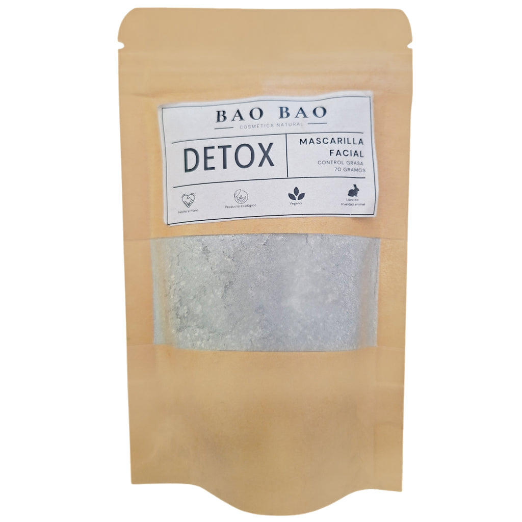 Mascarilla Facial DETOX Control de Grasa Vegano Artesanal 70g | Bao Bao Cosmética Natural