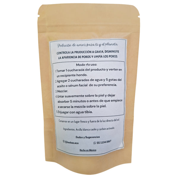 Mascarilla Facial DETOX Control de Grasa Vegano Artesanal 70g | Bao Bao Cosmética Natural