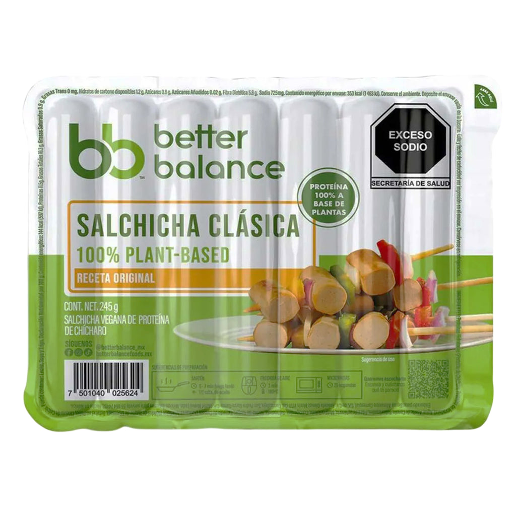 Salchicha Clásica Vegana de Chícharo 245g | BETTER BALANCE
