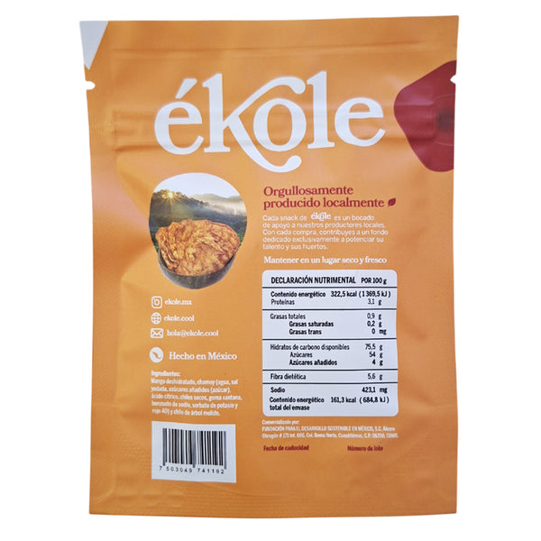 Mango Deshidratado Enchilado Artesanal Vegano 50g | EKOLE