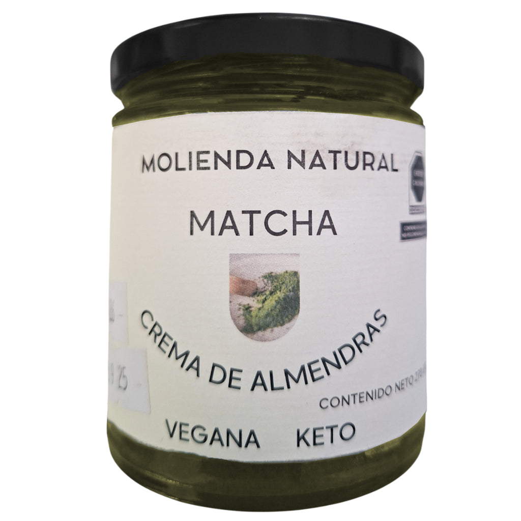 Untable de Almendras con Matcha Sin Azúcar Natural Artesanal 270g | KOLNOS