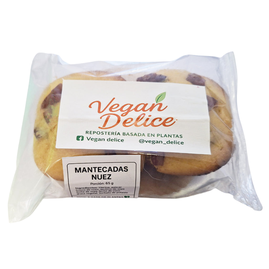 Mantecadas de Nuez a Base de Plantas Vegano 65g | VEGAN DELICE